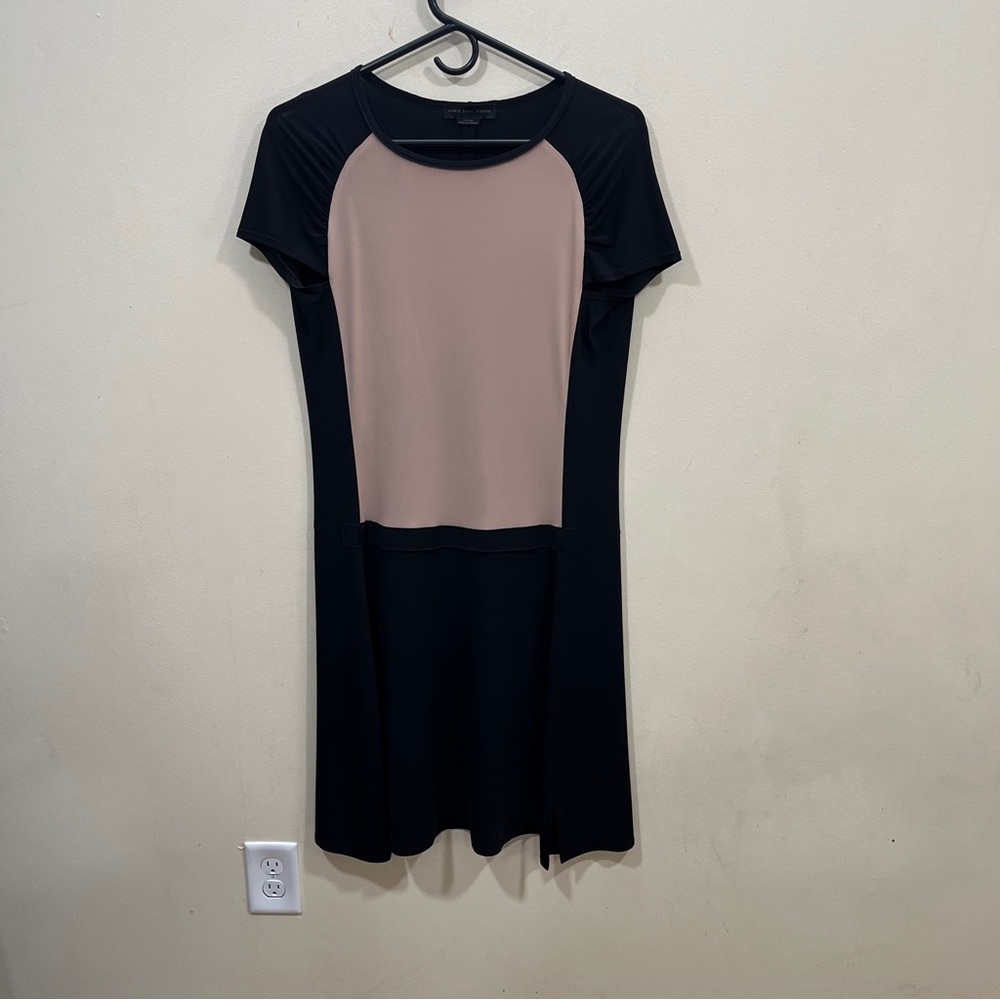 Marie Saint Pierre short sleeve color block black and tan dress size 1 women’s
